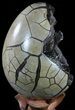 Septarian Dragon Egg Geode - Black Crystals #55487-2
